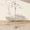 Arc Tree Floor Lamp with 3 Adjustable Rotating Lights, Industrial Standing Lamp with Steel Frame, Silver Tone
