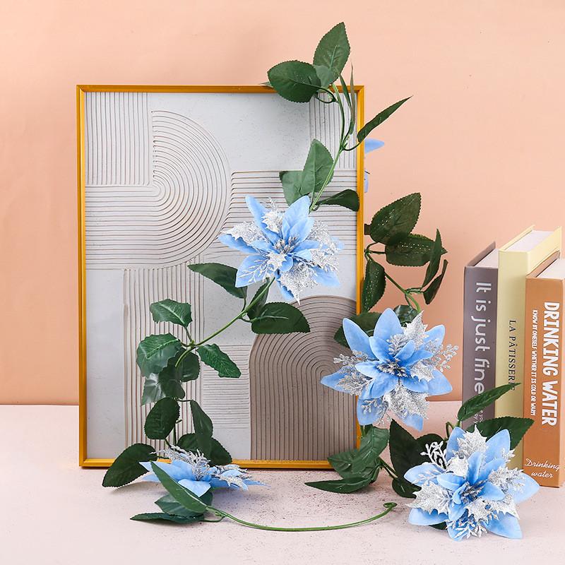 Christmas Decor Artificial Garland With Faux Flowers For Home Holiday Festive Atmosphere