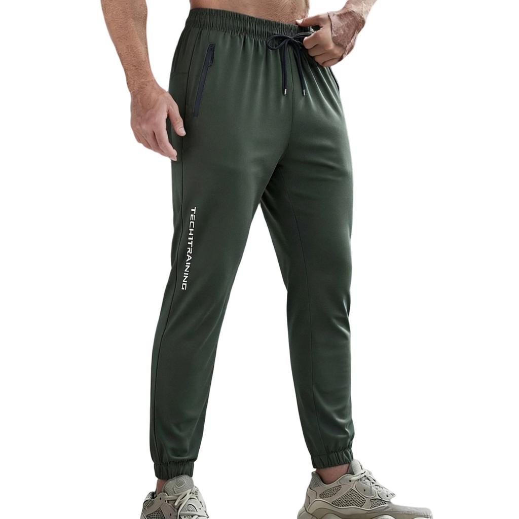 Men's Casual Pants - Men's Model With Zipped Pockets, Elastic Waist, Lightweight And Breathable Sports Pants