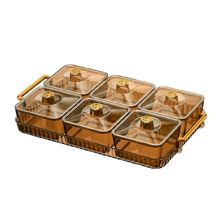 Nonslip Divided Snacks Fruit Tray With Lid Snacks Fruit Tray Removable Snacks Platter Candy Storage Box Easy to Use