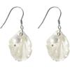 Shell Earrings for Women Korean Style Pearl Drop Earrings Simple Fashion White Petal Wedding Zircon