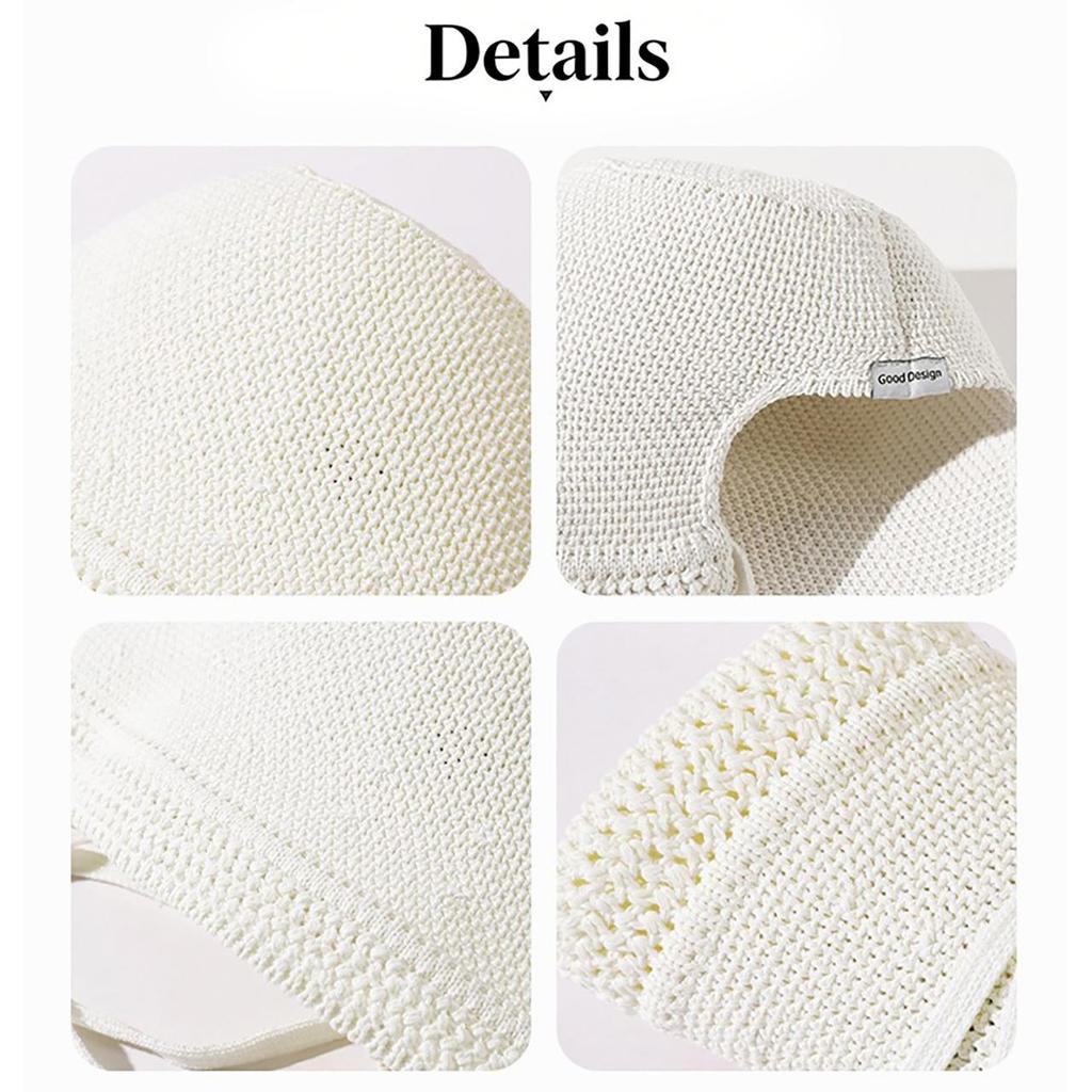 Women's Wide-Brim Straw Hat Summer Breathable Windproof Strap Bucket Cap Ladies Girl Beach Travel Foldable Sunshade Hats