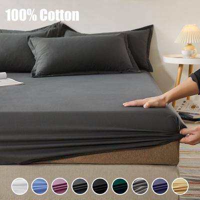 Napínací prostěradlo s gumičkou Jednobarevný chránič matrace pro jednolůžko, dvoulůžko, king size postel Bavlna 150/160/180x200
