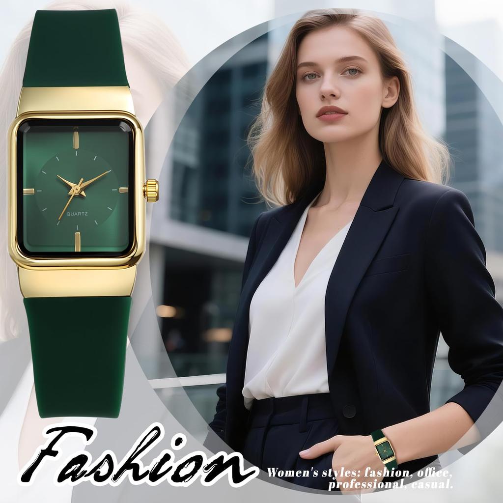 Square Watch Women Waterproof Silicone Strap Analog Display Simple Fashion Quartz Casual Business Fashion Accessory - Birthday Anniversary Christmas