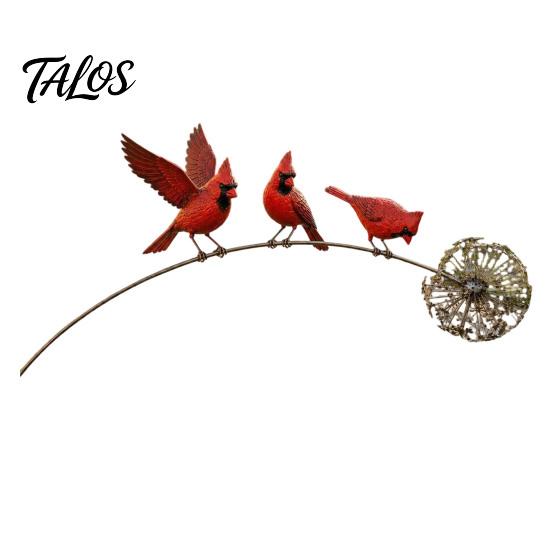 Unique Outdoor Garden Accent Animal Stake, Rustic Yard Art Decorations with Dandelion Accent, Metal Decorative Sculpture for Lawn Patio Flower Bed And