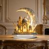 Eid Mubarak Acrylic Ornament 2D Crescent Moon Lantern Tabletop Centerpiece Ramadan Mubarak Sign for Home Islamic Party Supplies Eid Gifts