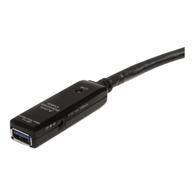 Rallonge USB 3.0 active de 5 m - STARTECH - Adaptateur secteur inclus - Noir