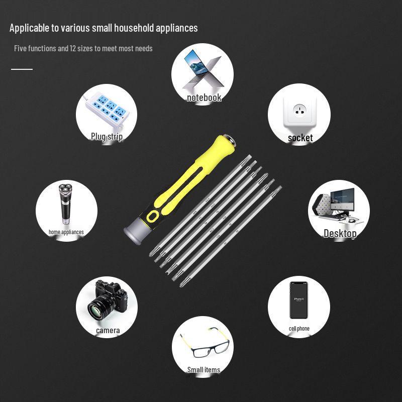 12-in-1 Multifunctional Screwdriver Set with Strong Magnetic Torx, Y-type, and Triangle Heads