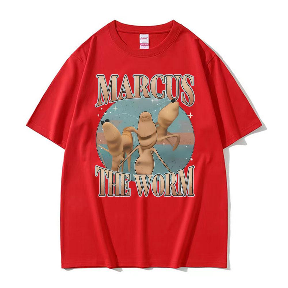 New Marcus The Worm Funny Meme TShirts Unisex Women Vintage Trending Classic Humor T Shirts Casual Oversized Loose Tshirt Clothing