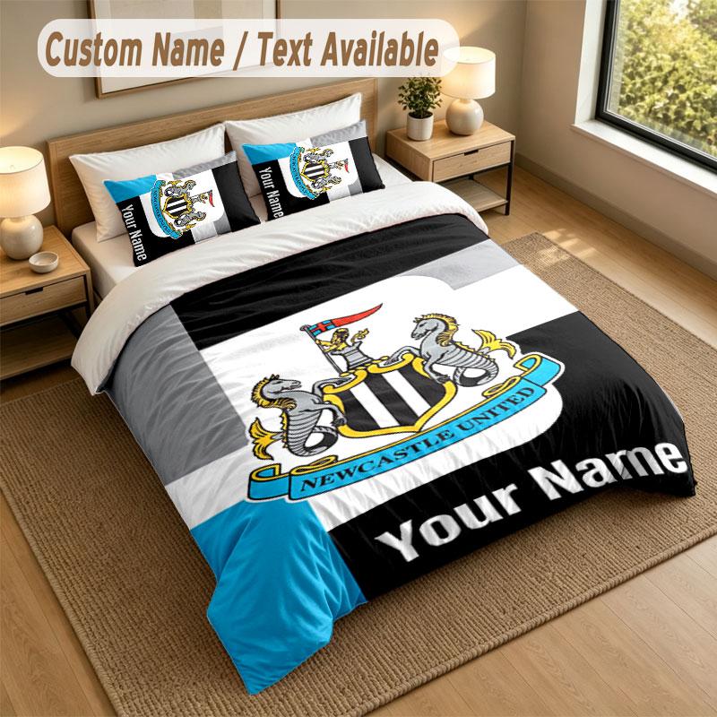 Set Biancheria da Letto 1 Copripiumino 2 Federe Stampa Newcastle United FC Morbido Tessuto per Letto Decorazione Camera da Letto