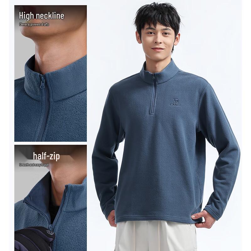 Camel Unisex Stand-Collar Anti-Static Fleece Jacket