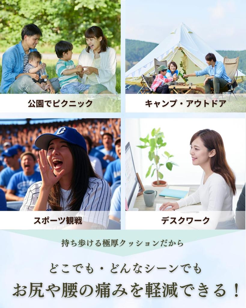 Portable Cushion Leisure Sheet for One Thick Thick X Air No Pain In the Lower Back or Going Watching Desk Comfortable 12cm TOKYO TAKIBI TIME Person,