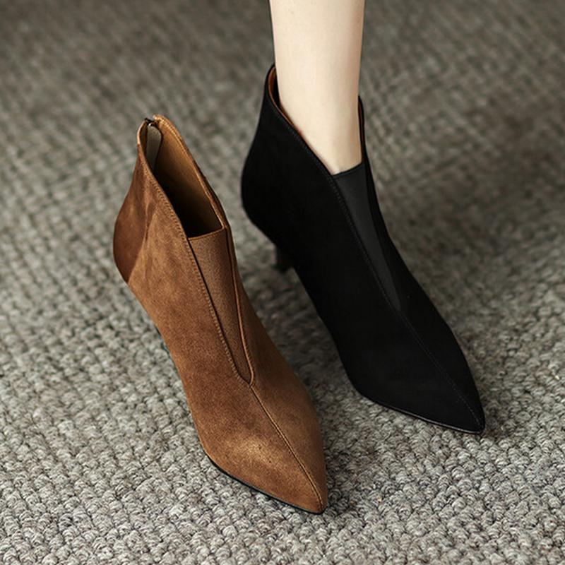 High Heels Women's Ankle Boots Sexy Pointed Toe Shoesfor Woman Luxury Dress Boots 2025 Winter Luxury Botas Para Mujer