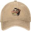 Casquette de Baseball Café et Livres Style Denim Lavé Vintage Casquette Dad Réglable Unisexe Décontractée