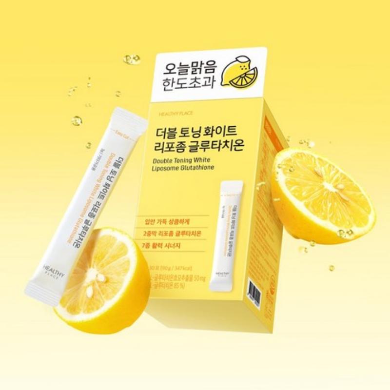 HEALTHY PLACE Double Toning White Liposome Glutathione 30 Packets (2 Options)
