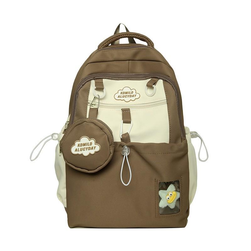 High-value Soft Girl Girl Backpack Small Ins Mini Small Bag Female College Student Spring Outing Two-piece Backpack