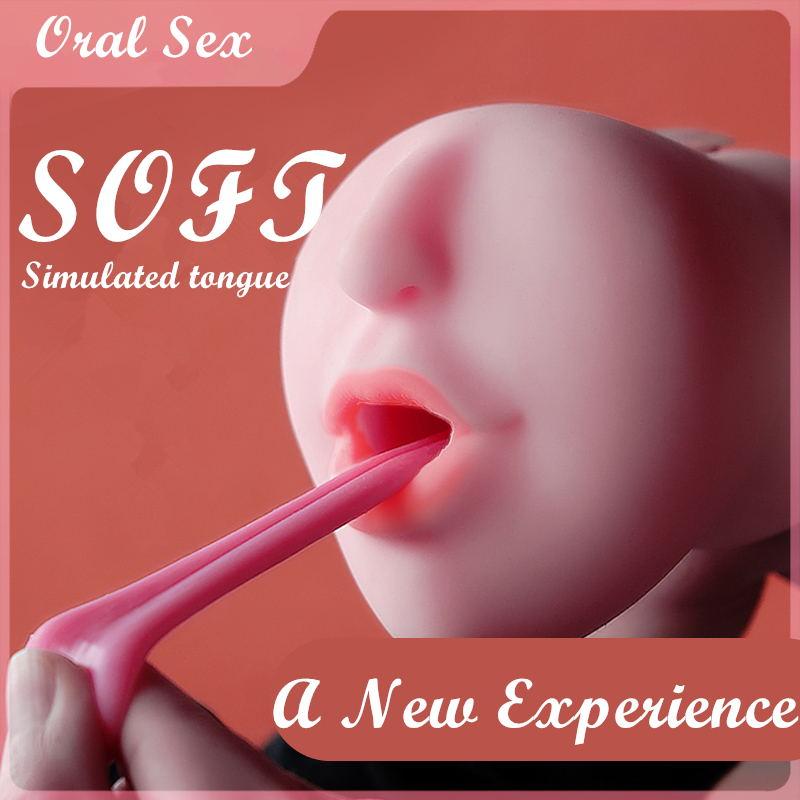 Gură Masturbator masculin Păsărică Dinți moi Limbă Muie artificială Oral Gât adânc Vagin realist 2 kg Jucării sexuale
