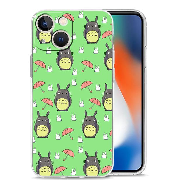 Totoro Soft Phone Case for iPhone 11 Pro 8 7 6S X XS 12 Pro Max 14 Plus XR 13 Mini SE 14Pro 11 Cartoon Cute Japan Anime Cover