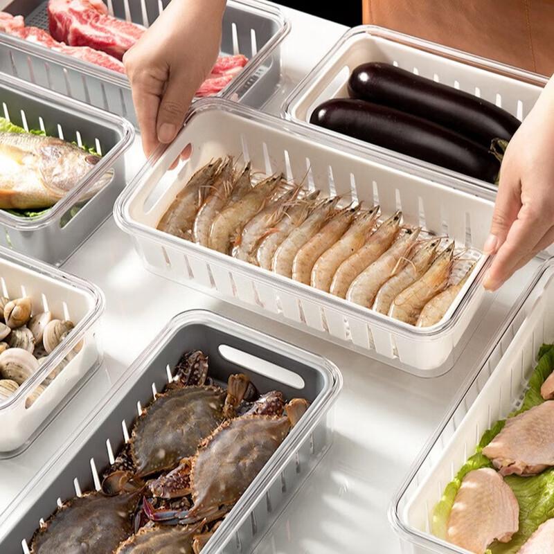 ZISIZ Kühlschrank Lebensmittelaufbewahrungsbehälter mit Abtropffunktion