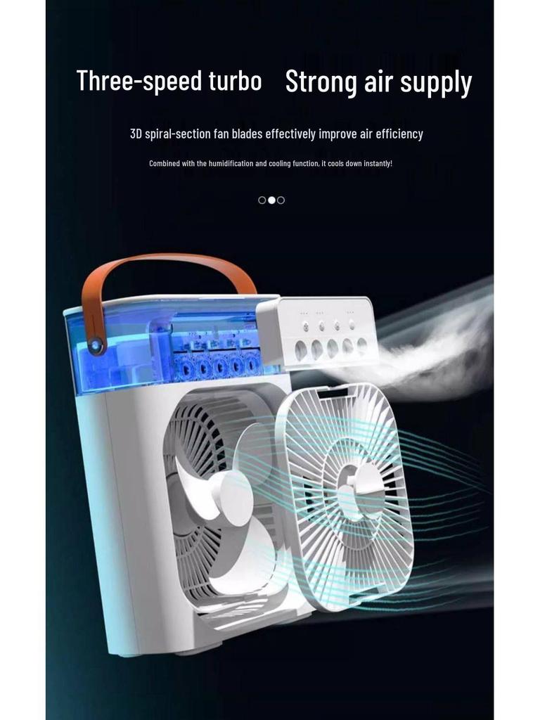 Compact USB Air Conditioner & Humidifier: Desktop Fan for Dorm/Outdoor with Water Cooling Feature