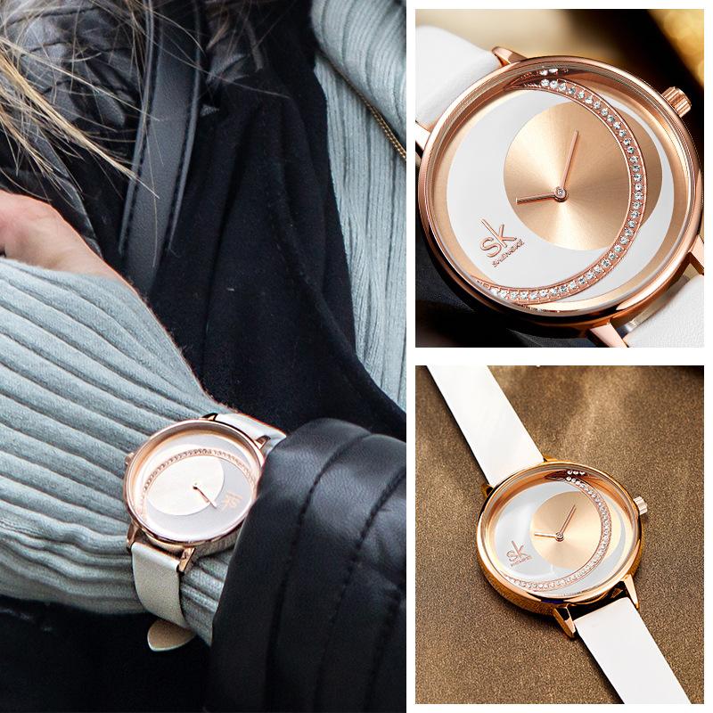 Ladies Watch Women'S Fashion Diamond-Encrusted Women'S Watch Sun Pattern Dial Women'S Famous Watch Waterproof Quartz Watch Women 0088