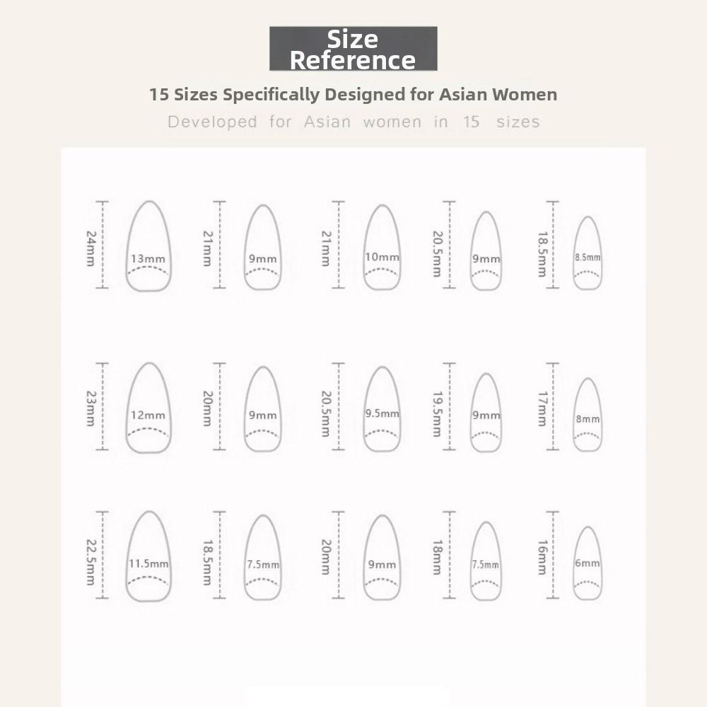 French False Nails Long Almond Press on Nails Manicure Fake Nails  Women