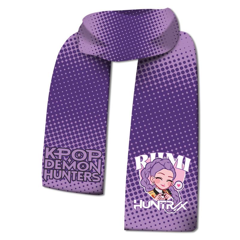 Cachecóis de Veludo Anime Print Rumi Mira Zoey Outono Inverno Cachecol para Crianças Meninos Meninas