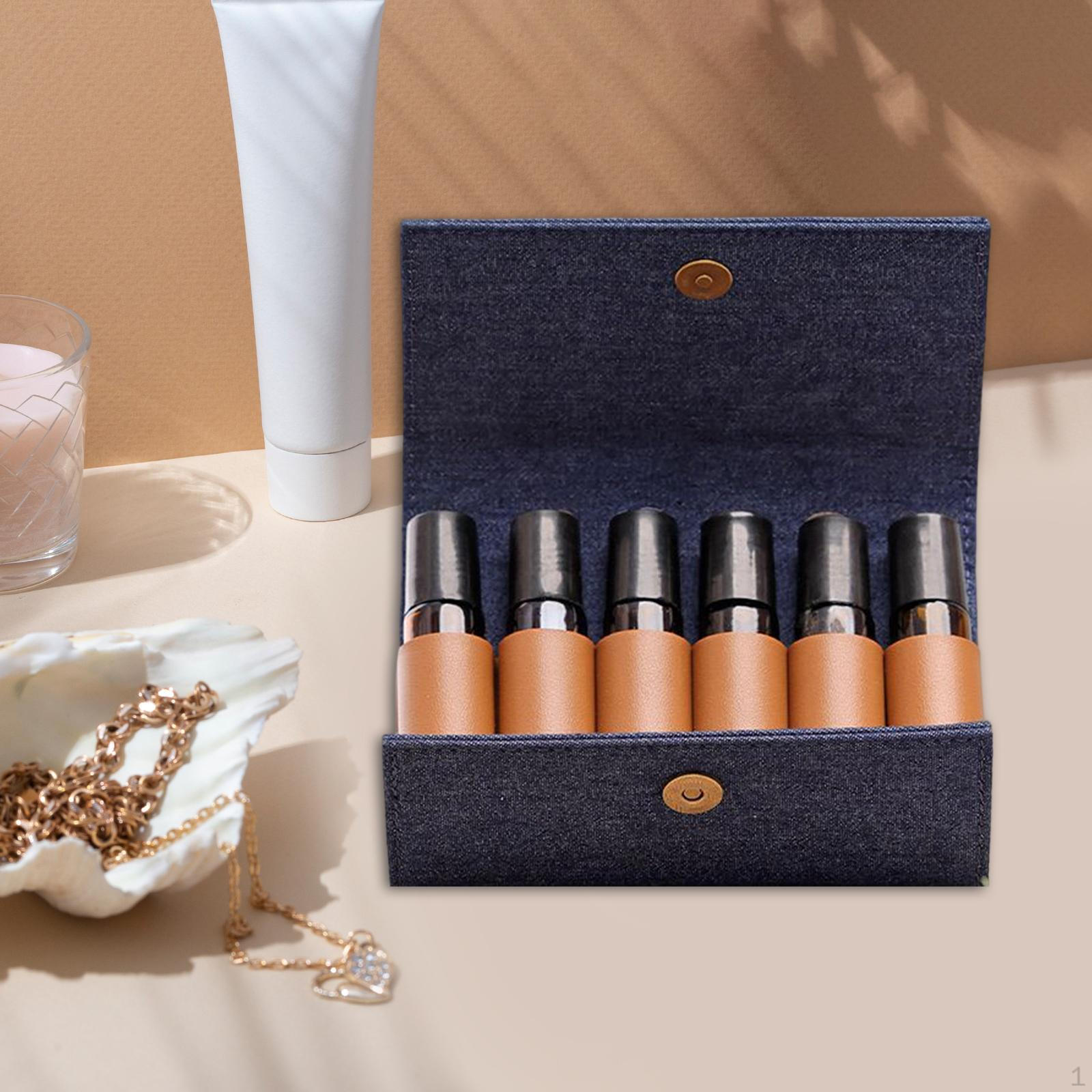 

Essential Oil Carrying Bag Purse Denim for Small Accessories Portable Convenient Holds 6