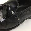 80er-90er Vintage NUNN BUSH Goodyear rahmengenäht Quasten-Loafer Schwarz Größe 9.5D 27.0 Leder(GEBRAUCHT)