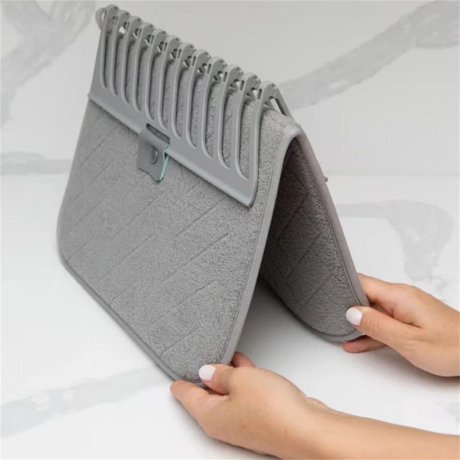 Folding mat, kitchen shelf, countertop storage rack, absorbent mat, multifunctional ultra-fine fiber absorbent dining mat