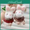 Plush Rabbit Keychain With Scheckered Cloak Decor For Kids And Adults Gift