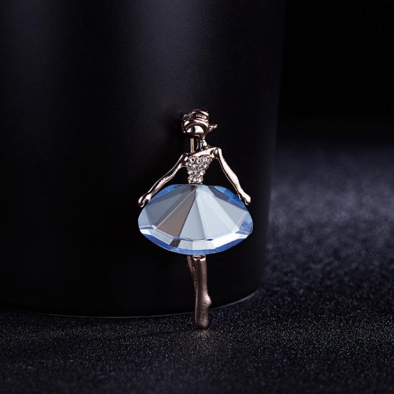 Tanz Ballett Brosche für Damen Rhythmische Sportgymnastik Glitzernder Kristall Zirkon Pins Hochzeitskleid Schmuck