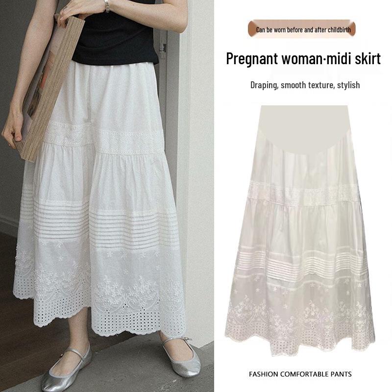 

2026 Maternity Belly Support Skirt with 3D Floral Design XL