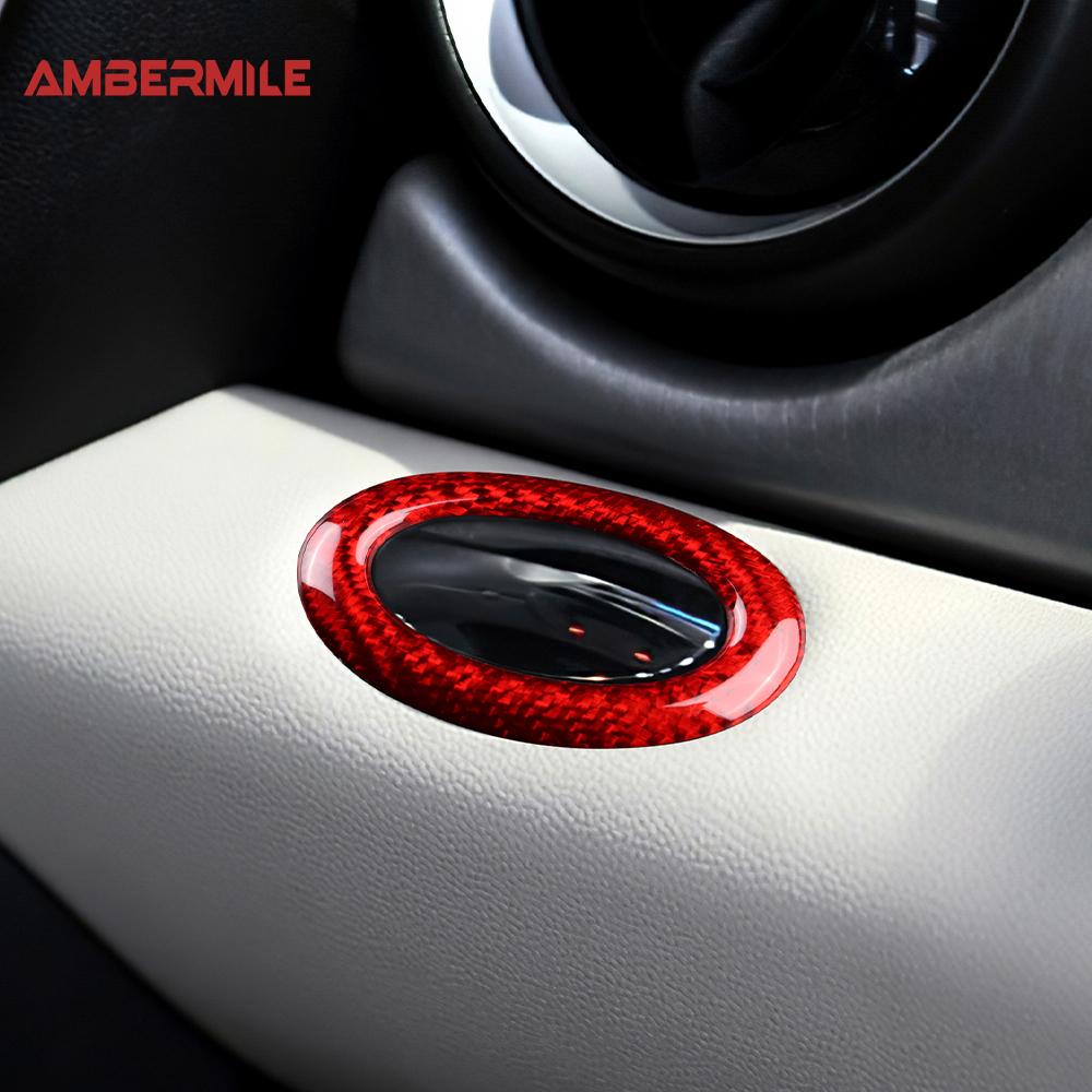For Mini Cooper Countryman R60 2010-2016 R55 R56 R57 2007-2013 Real Hard Carbon Fiber Co-pilot Storage Box Switch Button Frame