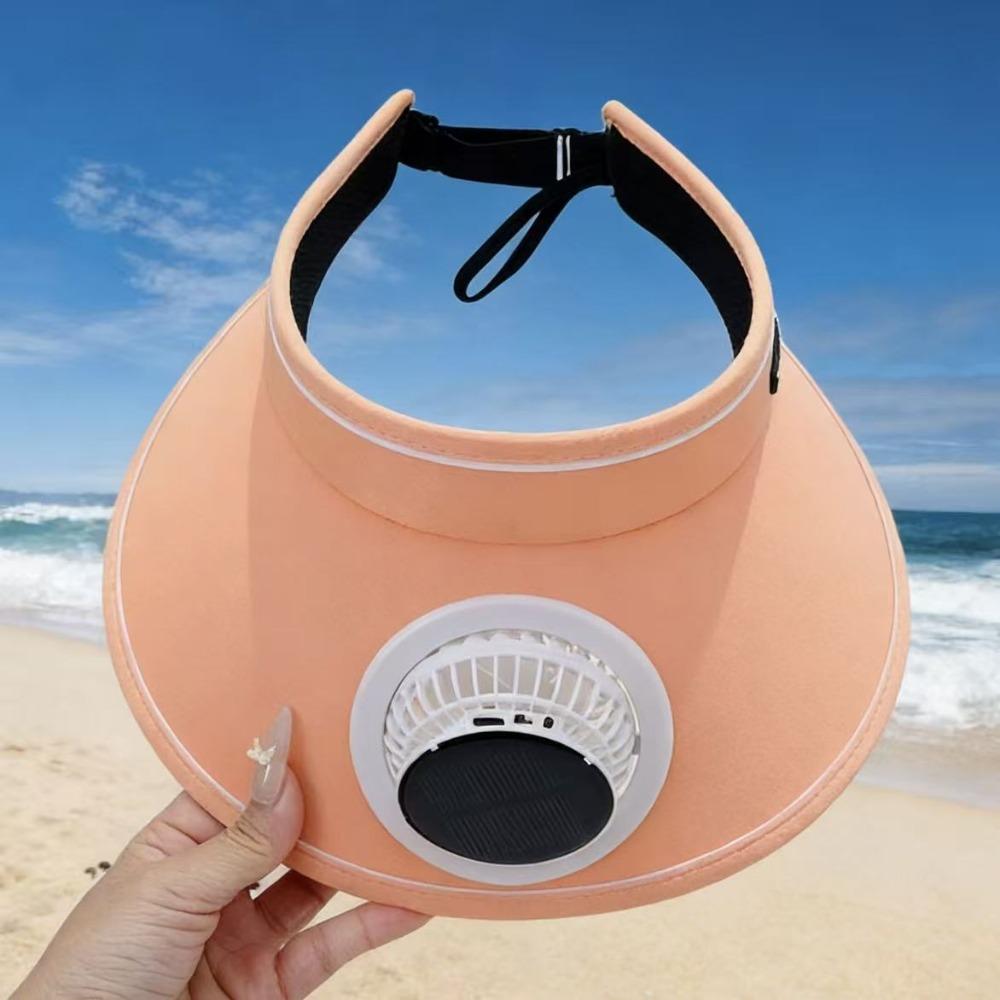 

Sun Protection Summer Fan Sunhat Mesh Solar Fan Cap Fishing Hat Wide Brim Sun Hat Sport оранжевый