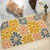 Floral Doormat - Washable Rectangular Floor Mat for Indoor and Outdoor Use - Machine Washable for Kitchen, Bedroom, Office