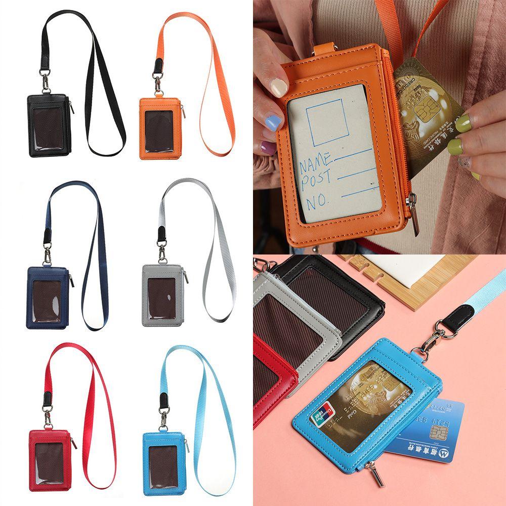 New Portable Zipper Bag Card Case Card Badge Holder Coin Purse Card Bag