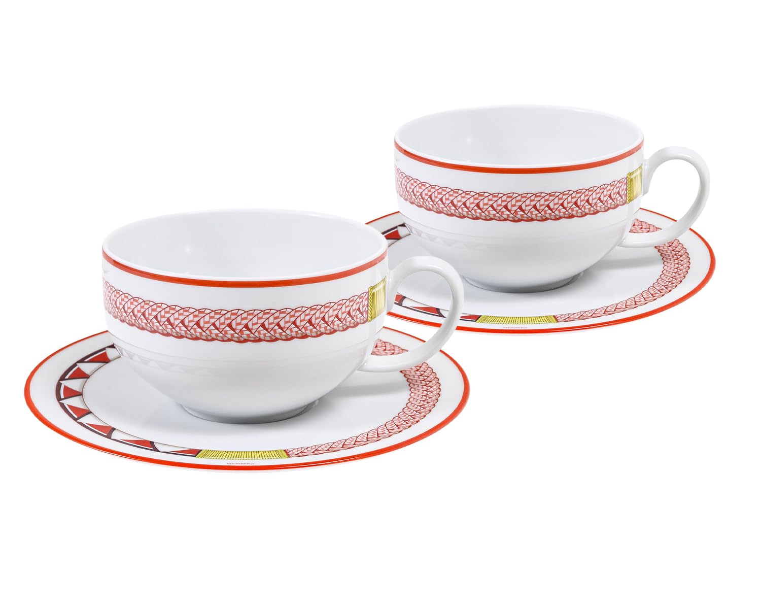 

Tressages Questres Teacup Saucer with Horse Harness Decorative 57016P2 Hermès & Pair, 200ml, Cord, (057016P2), Western-style Tableware, High-Quality