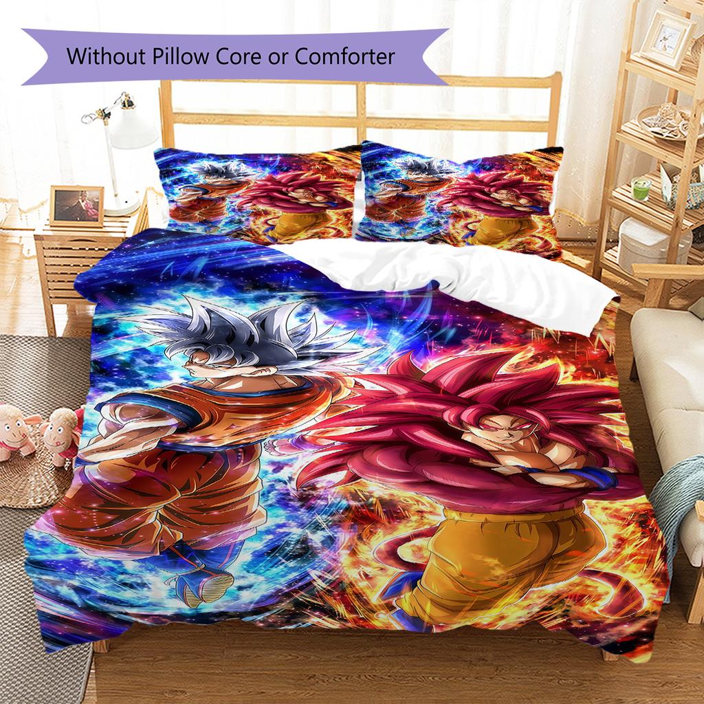 Dragon Ball Z 3pcs Bedding Set, Duvet Cover with 2 Pillowcases, Digital Printed, No Insert, Gift -HYQ11