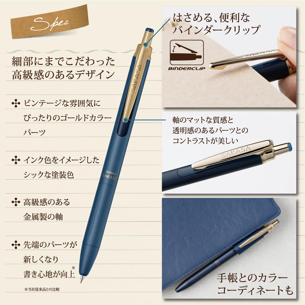 Zebra Sarasa Grand Gel Pen 0.5mm, Sepia Black, Fine Point, Stylish Writing
