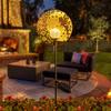 Tryme Solar Fairy Garden Lights - Moon Star Glass Globe Pathway Stake, Waterproof Outdoor Decorative Lights for Patio, Yard, Lawn