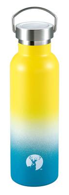 Captain Stag HD Double Stainless Steel Vacuum Insulated Sports Bottle with Direct Drinking Gradient Yellow and Mint Green Bottle, 600ml, Function,