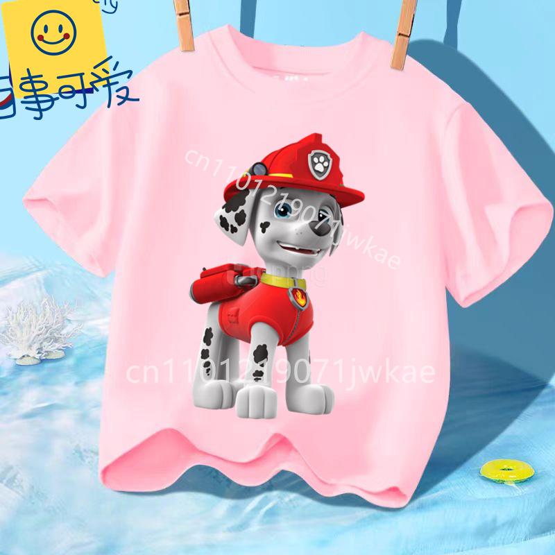 Cute Boys Girls Casuals Tops Summer Birthday Clothing Gift Hots Paw Patrol Kids T-shirts Kawaii Cartoon Character Printed Shirts