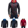 Cozy Men's Autumn Winter Hoodie Hooded Sweatshirt With Drawstring And Full-zip Closure
