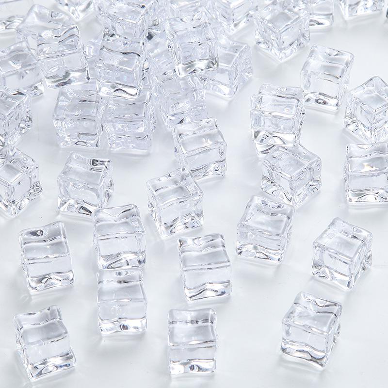 Luminous Acrylic Resin Ice Cube Castle: DIY Jewelry & Food Play Accessory, 18mm Crystal