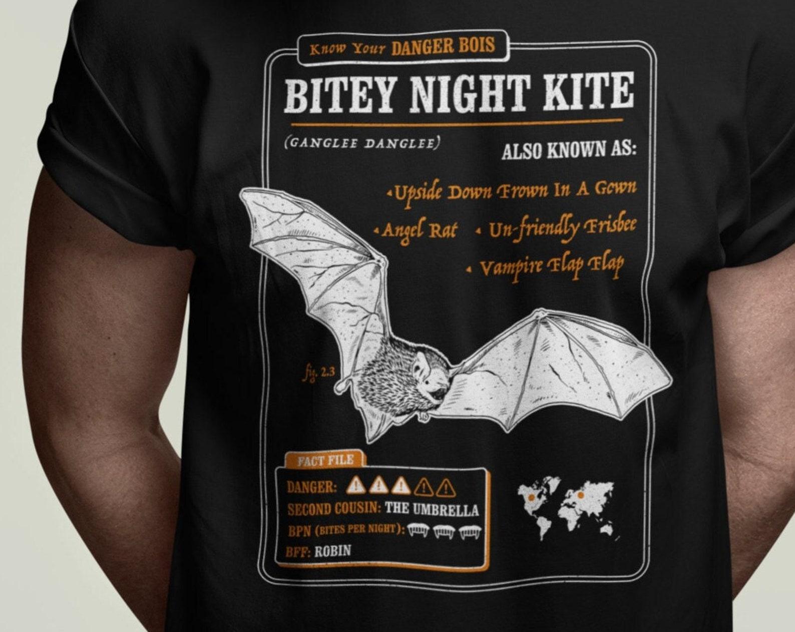 Funny Bat T-shirt  Know Your Bitey Night Kite XL