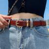Belt Korean Version of Student Women's Simple and Versatile Retro Ins Style Decoration Japanese Black Women's Jeans with Thin Belt