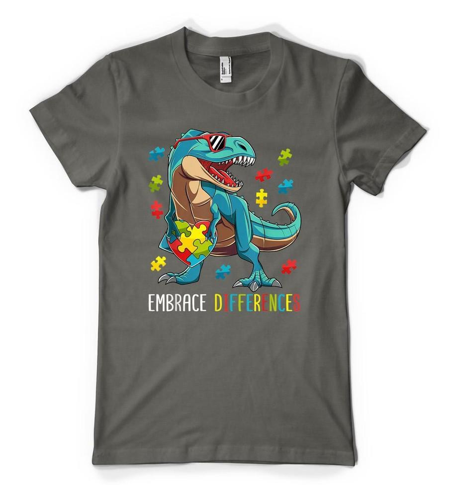 

Autism Autistic Dinosaur Embrace Peronalised T-Rex Adults And Kids T Shirt 2XL