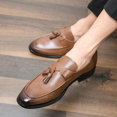 Elegant Shoes Men Classic Dress Loafers Men  Shoes Moda Italiana Tassel Leather Shoes Formal Oxford Shoes Big Size 38 -48