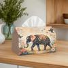2D Flat, 1pc 2D Flat, Enlarged Version Floral Elephant Pattern, Pastoral Style, Suitable for Living Room, Bedroom, Study Room Decoration, Tissue Box, 